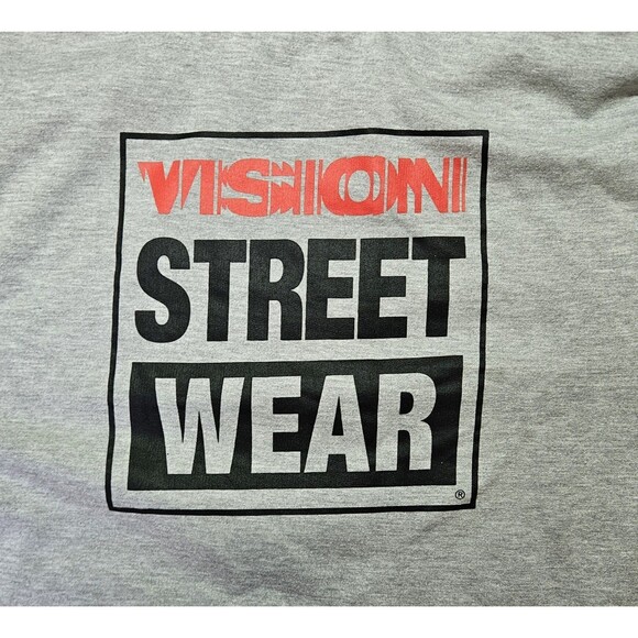 Vision Streetwear LOGO Mens Long Sleeve Hoodie Color Grey Size M - Picture 4 of 8